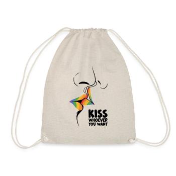 Kiss Whoever You Want Lesbian Pansexual Diversity - Turnbeutel - Natur - Vorne