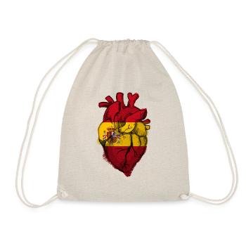 Free Spain Heart Flag - Show Love for Spain - Drawstring Bag - nature - Front