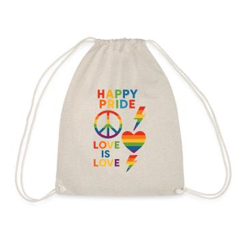 Happy Pride Cœur Fête CSD Arc-en-ciel - Sac de sport léger - nature - Devant