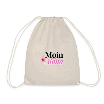 Moin ist mein Aloha mit der ikonischen Plumeria ;) - Turnbeutel - Natur - Vorne