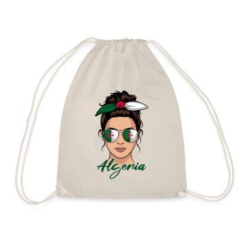 Algerian Girl Woman Flag Algeria - Drawstring Bag - nature - Front