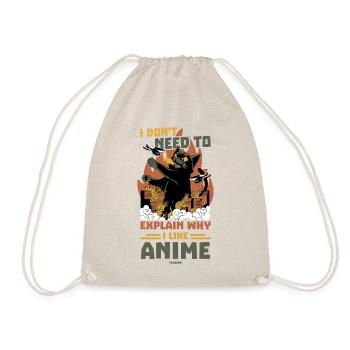 I Love Anime Japan Manga Cosplay Nerd Gift - Drawstring Bag - nature - Front