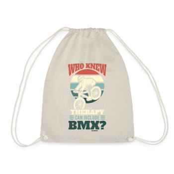 BMX Therapy funny saying - Drawstring Bag - nature - Front