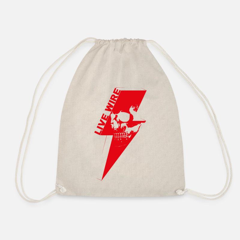 Live Wire Skull Red - Drawstring Bag - nature