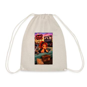 Ginger Pin-up Drive-In Retro-Auto 50s – Kek-Ina - Turnbeutel - Natur - Vorne