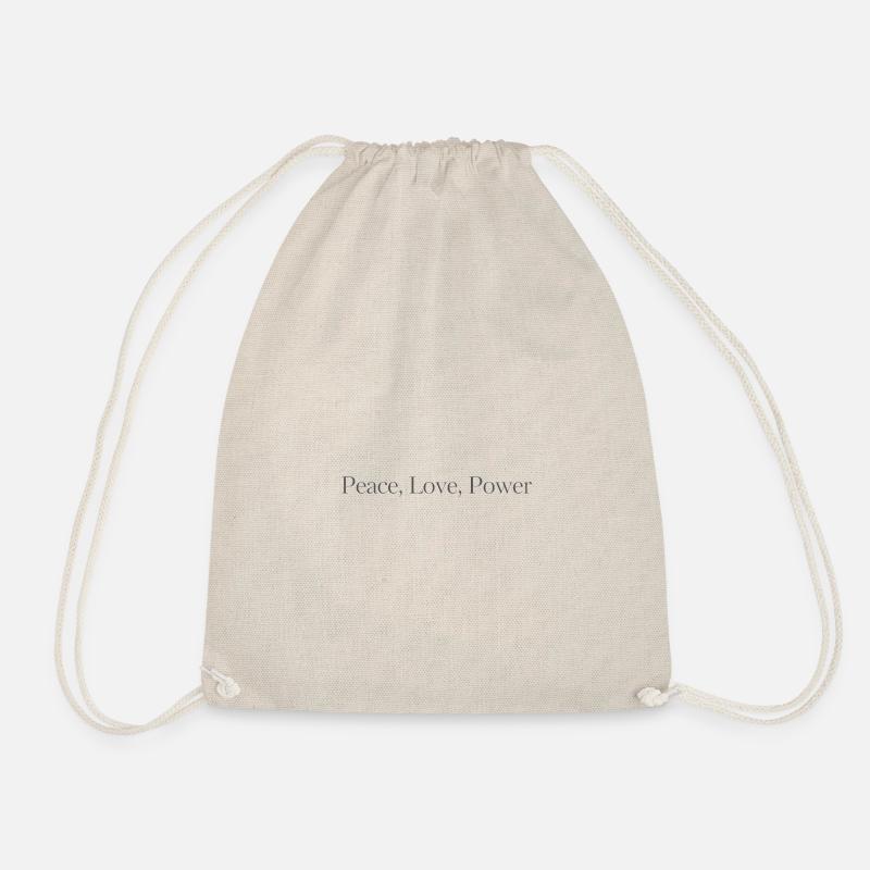 Peace Love Power - Drawstring Bag - nature