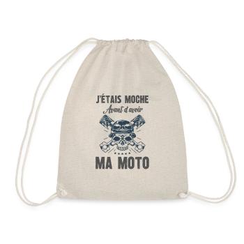 j'étais moche avant d'avoir ma moto - Sac de sport léger - nature - Devant