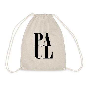 Paul Surname First name Modern font Word Art - Drawstring Bag - nature - Front