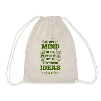 An Open Mind - Lustiger Spruch - Turnbeutel - Natur - Vorne