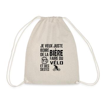 Je veux juste boire de la bière vélo t-shirt homme - Sac de sport léger - nature - Devant