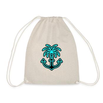 Palm Tree Anchor Heart Love - Drawstring Bag - nature - Front