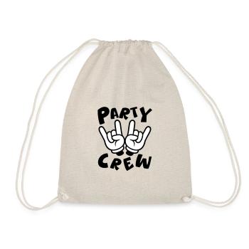 Party Crew Hand Lustig - Turnbeutel - Natur - Vorne
