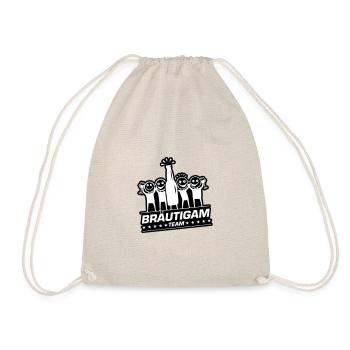 Team Bräutigam Polterhochzeit - Turnbeutel - Natur - Vorne