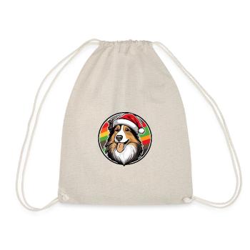Border Collie Chien Noël Noël - Sac de sport léger - nature - Devant