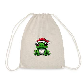 Frosch Weihnachten Niedlich - Turnbeutel - Natur - Vorne