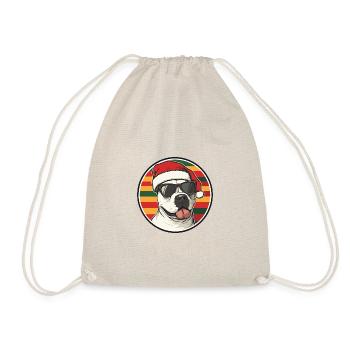 Bull Terrier Dog Christmas Cool - Drawstring Bag - nature - Front