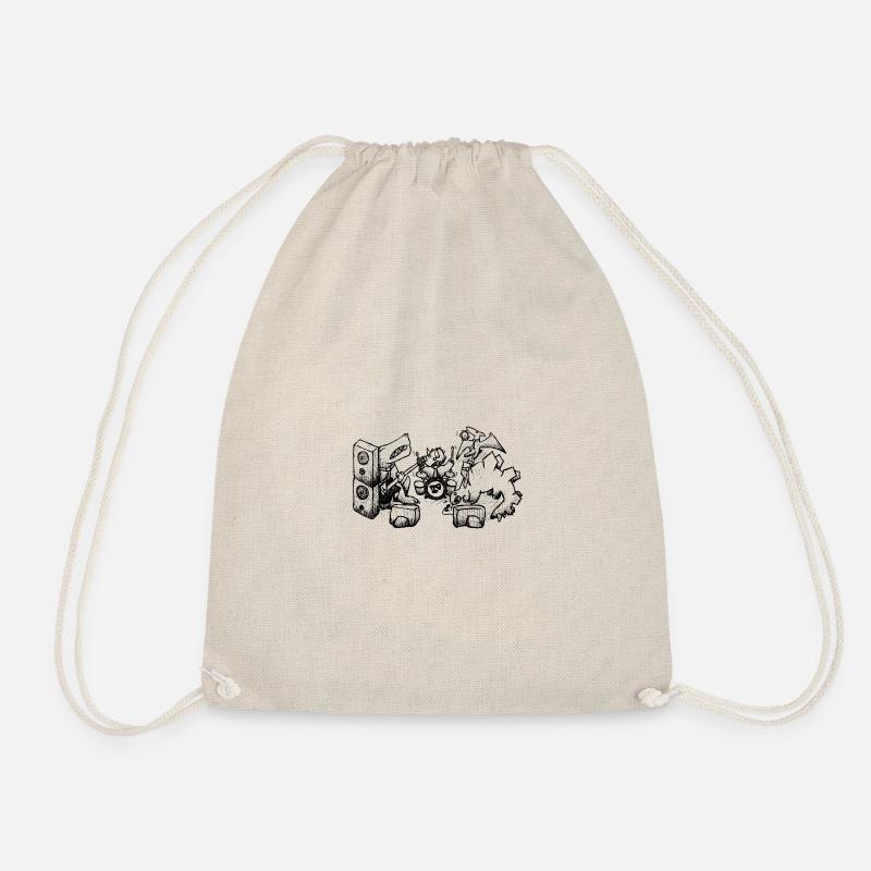 Dino Rock Band - Drawstring Bag - nature