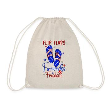 Flip Flops Fireworks Freedom - Drawstring Bag - nature - Front