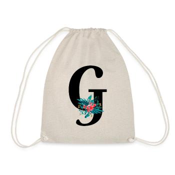 Buchstabe G geblümt - Turnbeutel - Natur - Vorne
