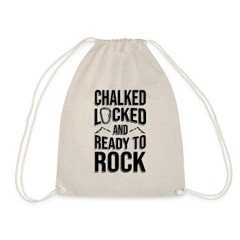 Chalked Locked And Ready To Rock Rock Climber Boul - Turnbeutel - Natur - Vorne