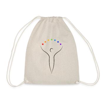 Être de lumière, dessin animiste essenien, noir - Sac de sport léger - nature - Devant