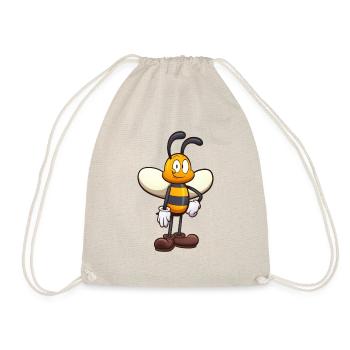 Friendly Cute Cartoon Bee - Drawstring Bag - nature - Front