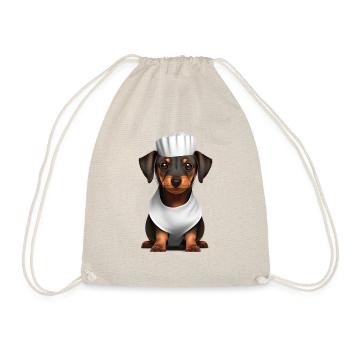 Dachshund cooking dogs dachshund puppy restaurateur dog - Drawstring Bag - nature - Front