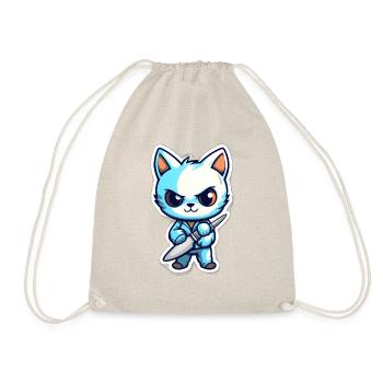 Chat dangereux avec couteau - Sac de sport léger - nature - Devant