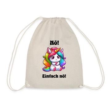 Nö einfach nö Einhorn - Turnbeutel - Natur - Vorne