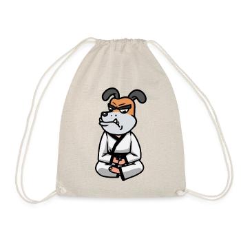 Karate Fighting Dog Judo Dog Fighter Martial Arts - Drawstring Bag - nature - Front