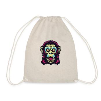 Retro Style 90s Monkey Vintage design - Drawstring Bag - nature - Front