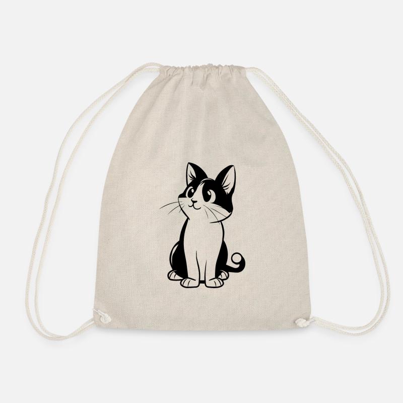 Katze Katzendame Katzenfreund Katzengesicht - Turnbeutel - Natur