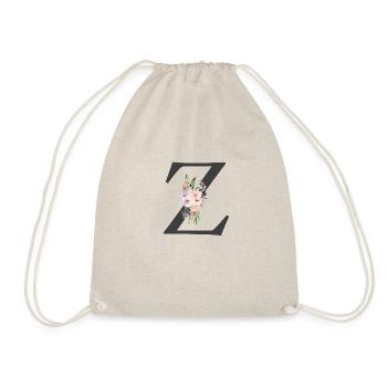 Letter Z, Monogram, Flowers - Drawstring Bag - nature - Front