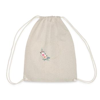 Floral Circle Personalizable - Drawstring Bag - nature - Front