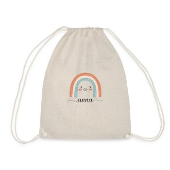 Anna! Regenbogen, personalisierbar - Turnbeutel - Natur - Vorne