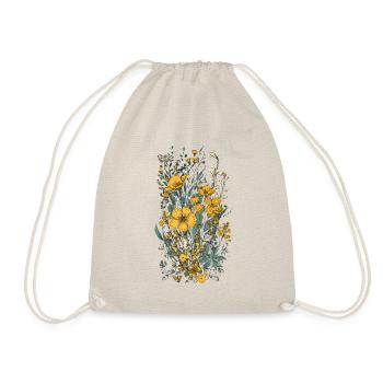 Beau bouquet d’herbier de fleurs bohèmes jaune - Sac de sport léger - nature - Devant