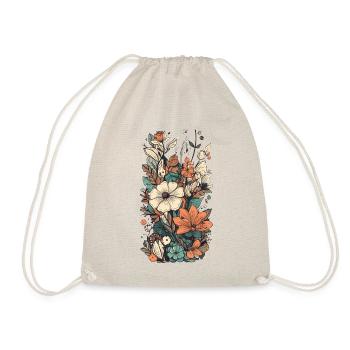 Wunderschönes Boho Blumen Herbarium Bouquet - Turnbeutel - Natur - Vorne
