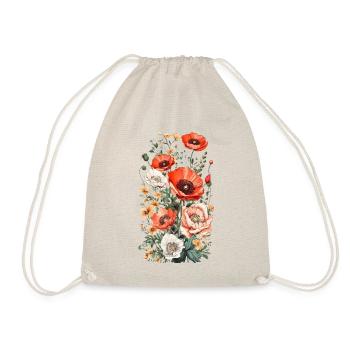 Magnifique bouquet d’herbier Boho Poppy - Sac de sport léger - nature - Devant