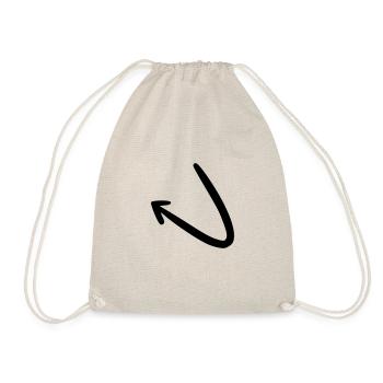 Arrow drawing sketch black - Drawstring Bag - nature - Front