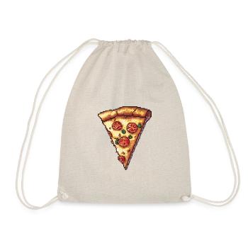 Pizza Pixel Gamer - Turnbeutel - Natur - Vorne