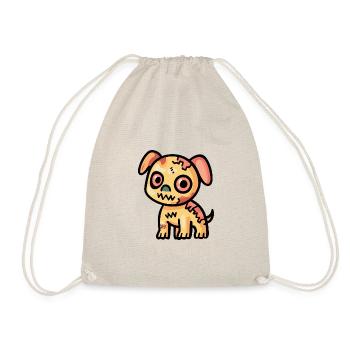 Hund Halloween Comic Zombie - Turnbeutel - Natur - Vorne