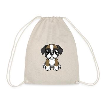 Boxer Hund Comic Baby - Turnbeutel - Natur - Vorne