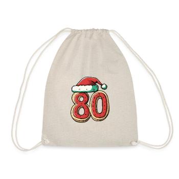 80 Zahl Weihnachten - Turnbeutel - Natur - Vorne