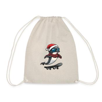 Dolphin Christmas Funny - Drawstring Bag - nature - Front