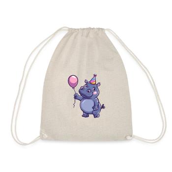 Hippopotame Anniversaire Bébé - Sac de sport léger - nature - Devant