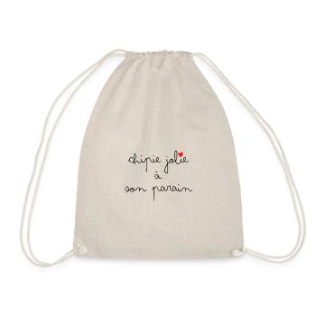 Chipie jolie à son parrain ❤️ - Sac de sport léger - nature - Devant