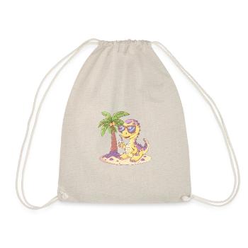 Dinosaur brontosaurus summer - Drawstring Bag - nature - Front