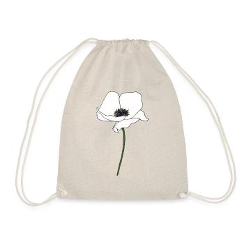 mohnblume weiss - Turnbeutel - Natur - Vorne