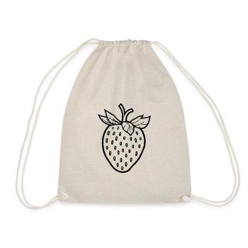 Erdbeere Obst Frucht - Turnbeutel - Natur - Vorne