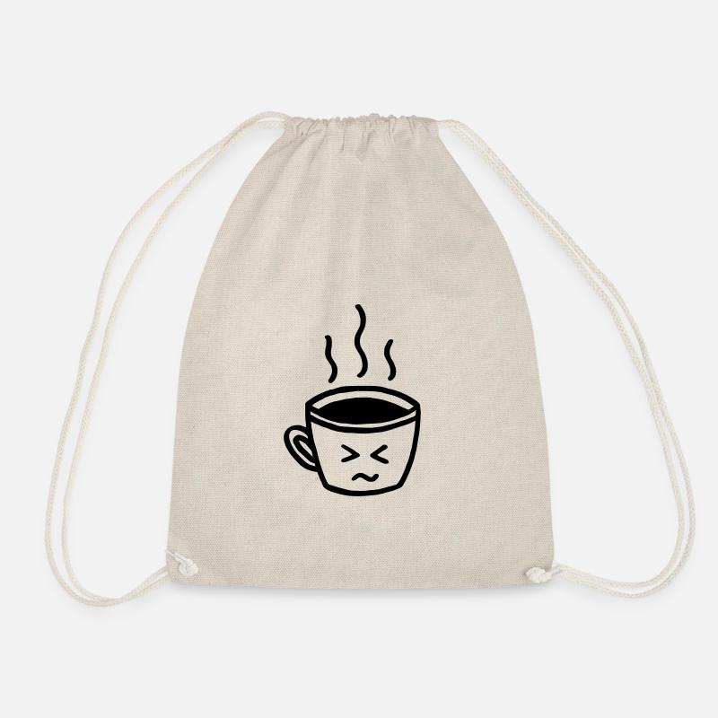 Uneasy coffee cup - Drawstring Bag - nature